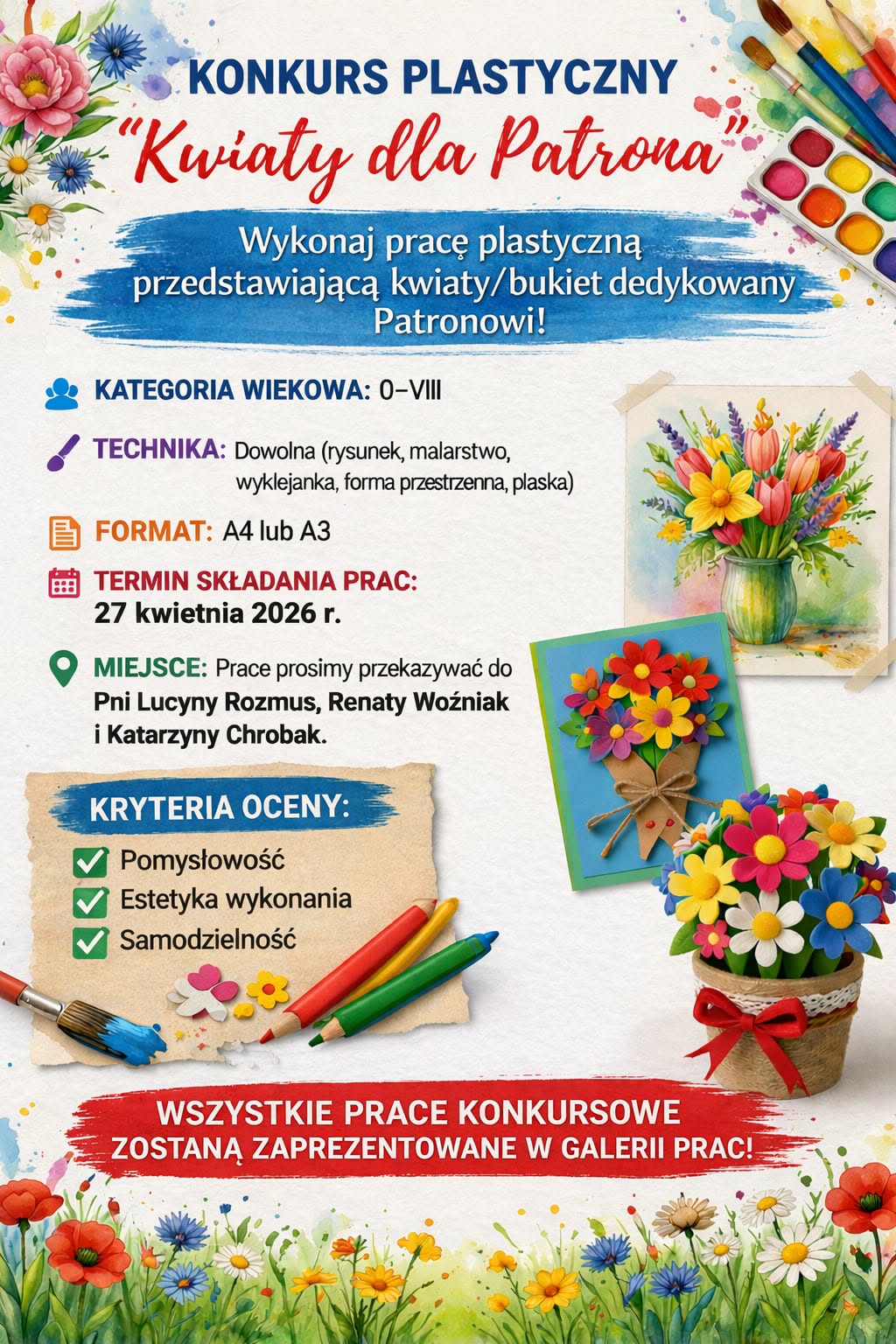 Konkurs Plastyczny: „Kwiaty dla Patrona” 
